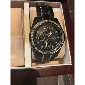 Bulova Black Crystal Stainless Watch C970293